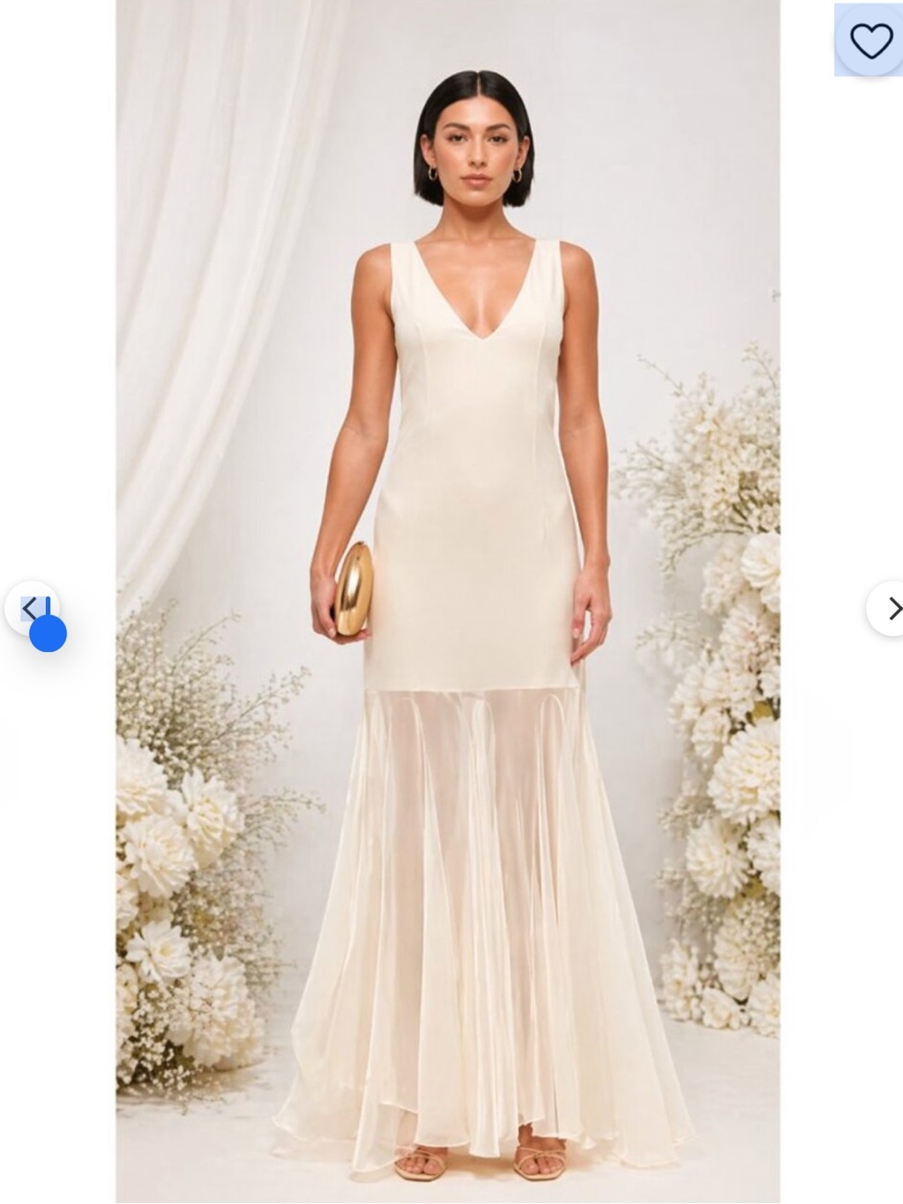 Abercrombie & Fitch Plunge Godet Skirt Maxi Dress